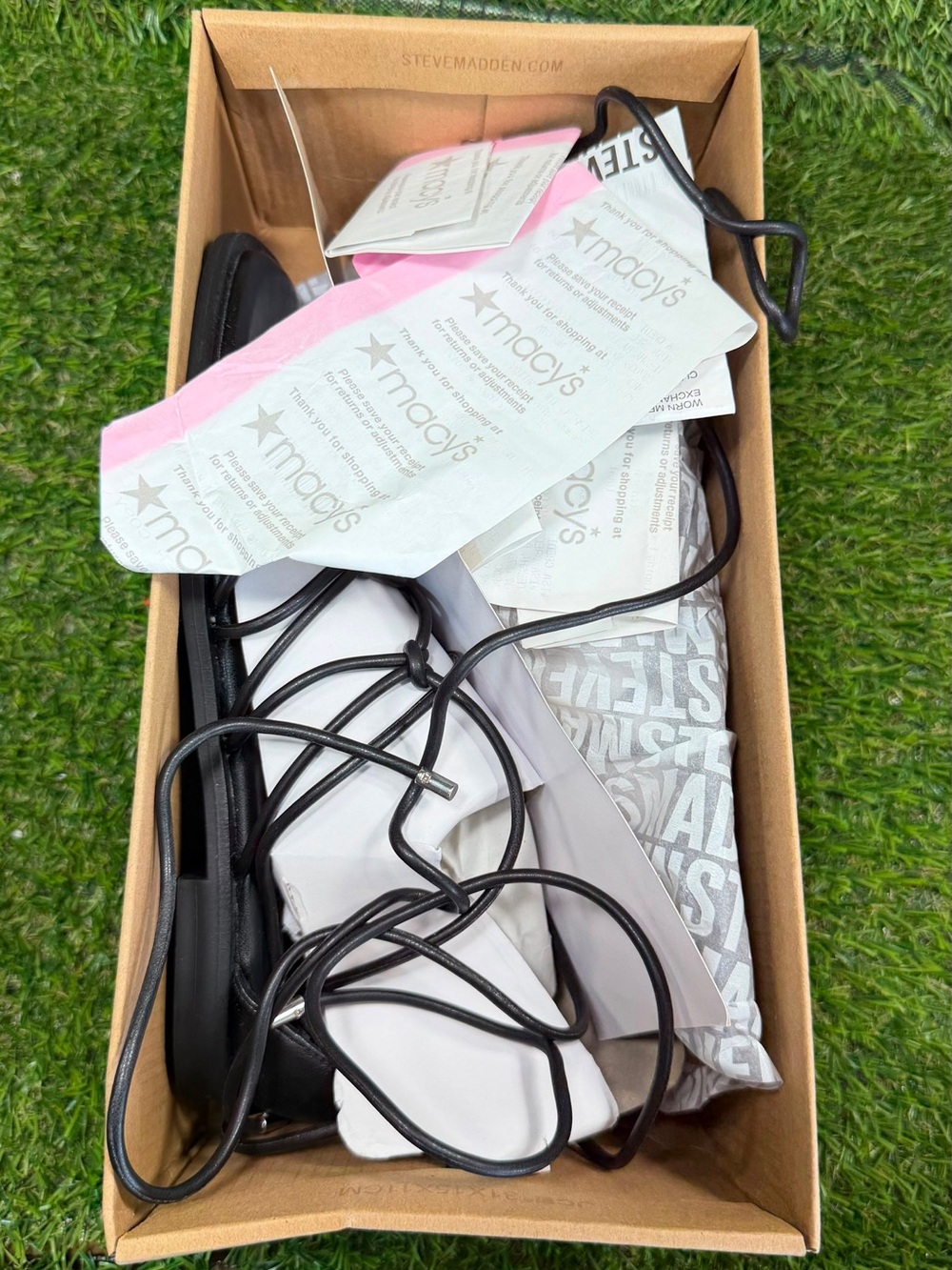 Steve Madden Ainsley Black Strappy Lace Up Gladiator Sandals Women Size 6 NIB - Picture 5 of 7